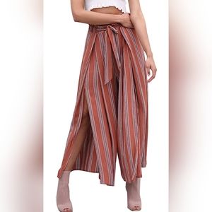 Berry Go Linen Boho High Waist Pant NWOT Sz Small